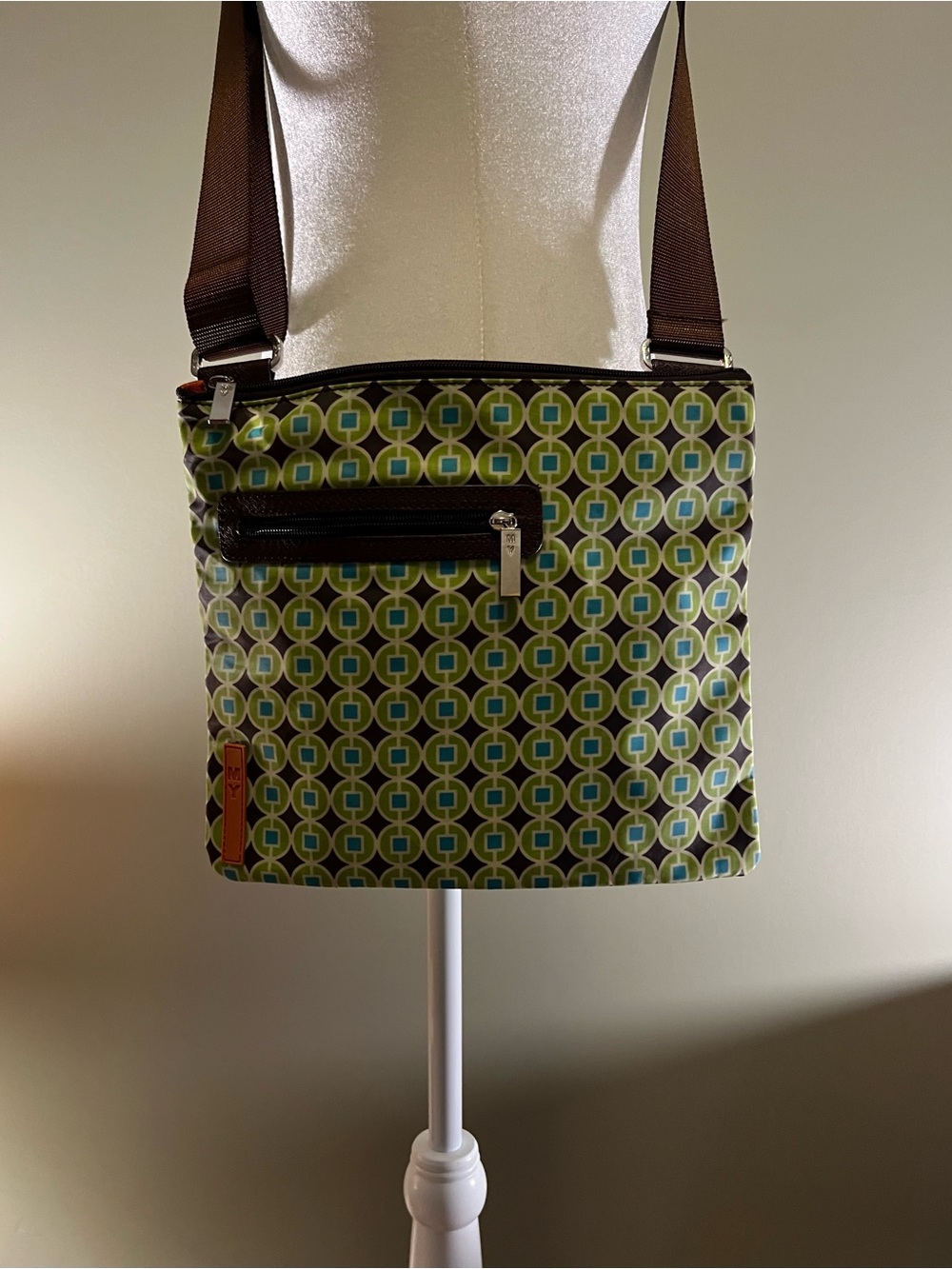 MY by Michele & Yvette Patterned Orange Crossbody Bag